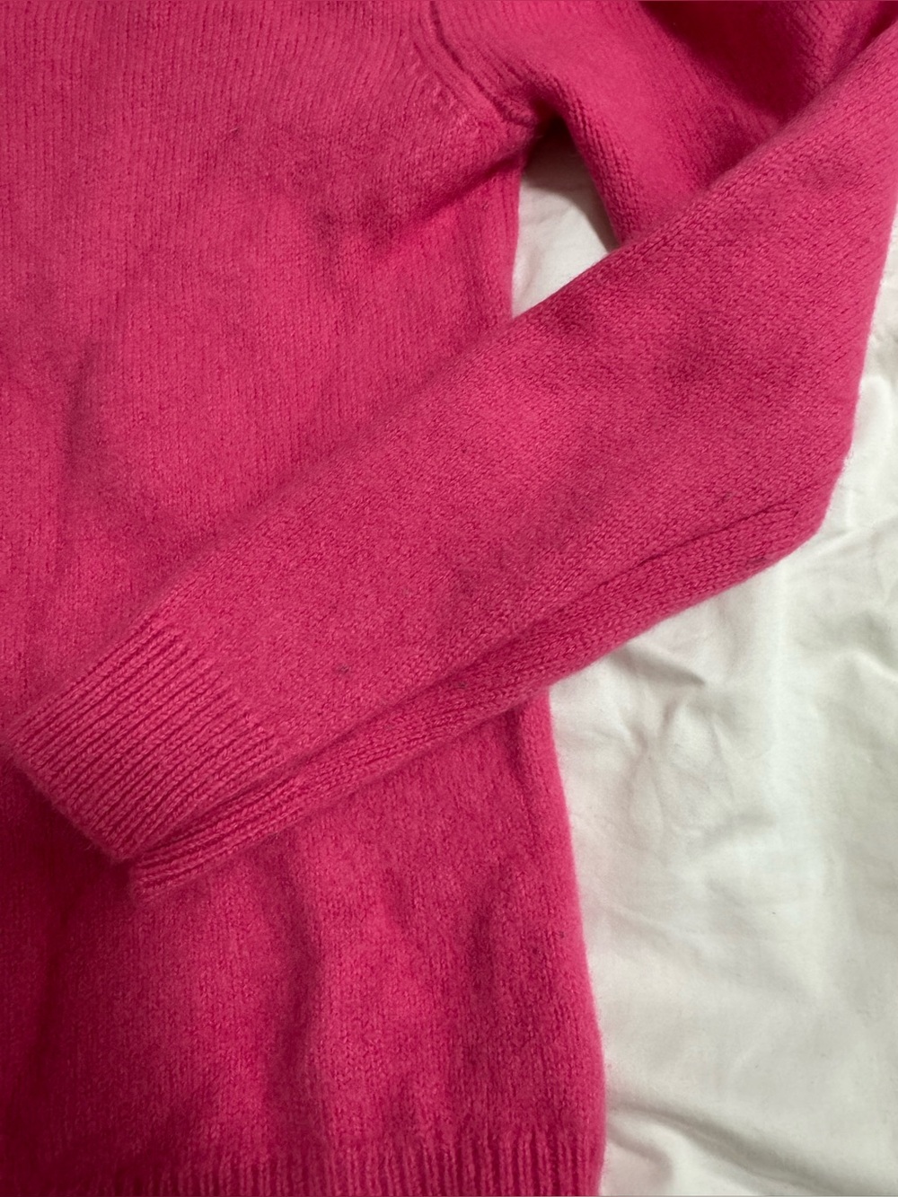 Love Shack Fancy Fuchsia Puff-Sleeve Girls Crewneck Sweater